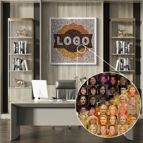 Create Your Logo with Employee Photo Mosaic for Office Decor