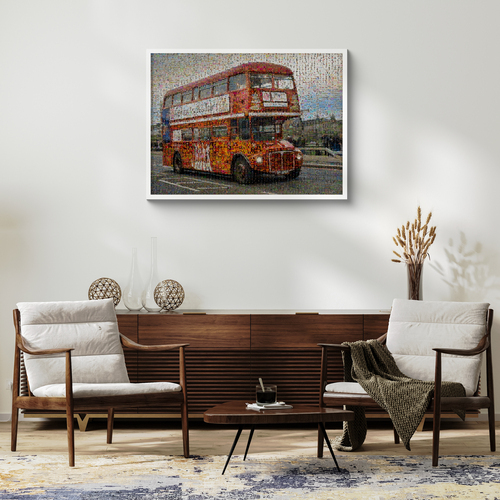 Create Your Custom London Bus Photo Mosaic - A Unique Memory Keepsake