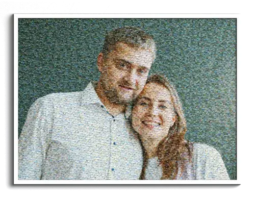 Custom Couple Photo Mosaic - Unique Gift Idea