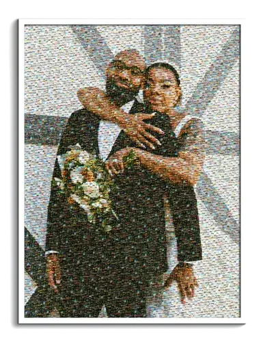 Custom Wedding Photo Mosaic Gift