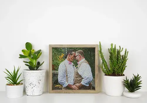 Custom Wedding Photo Mosaic Gift